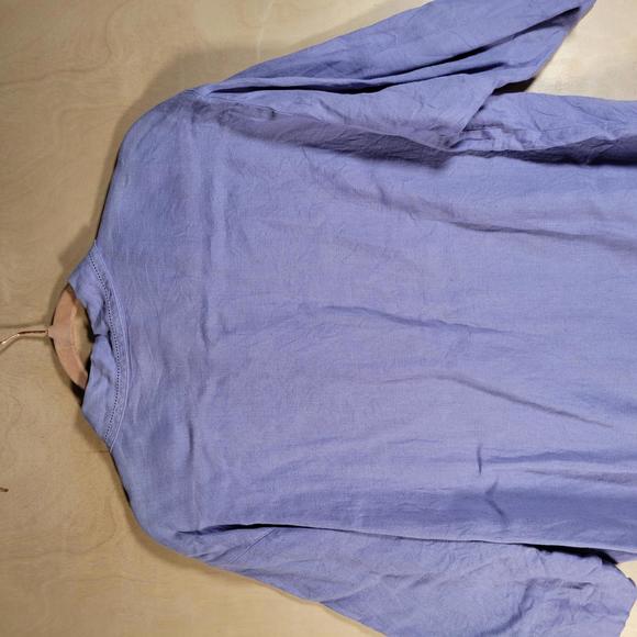 Talbots Petites Irish Linen Lilac Button Front Shirt Women Petite Size 16P - Picture 7 of 10